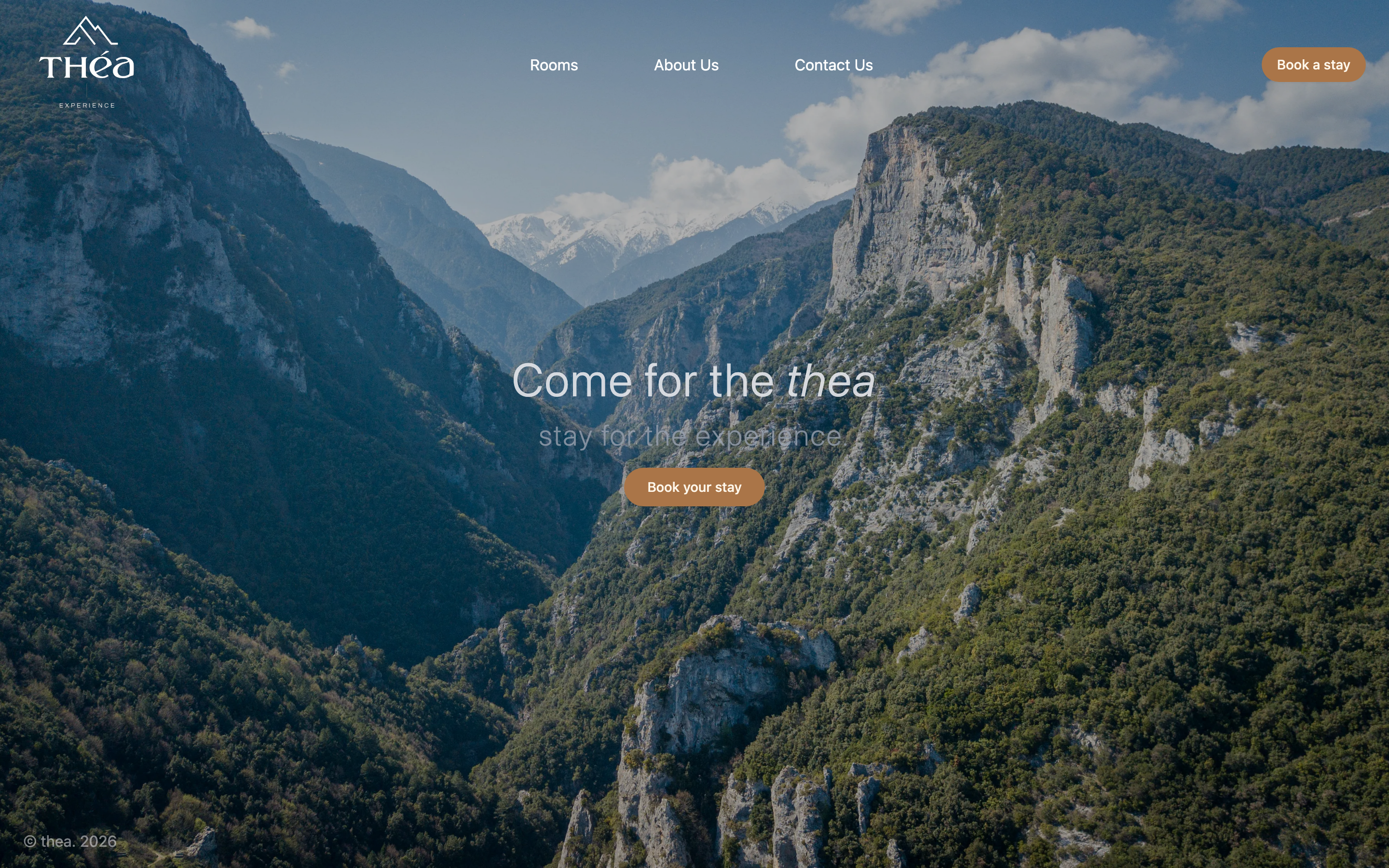 Thea Experience desktop view