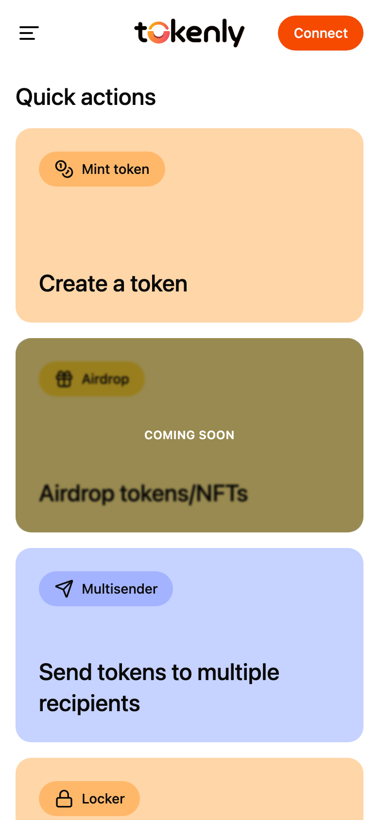 Tokenly Tools mobile view